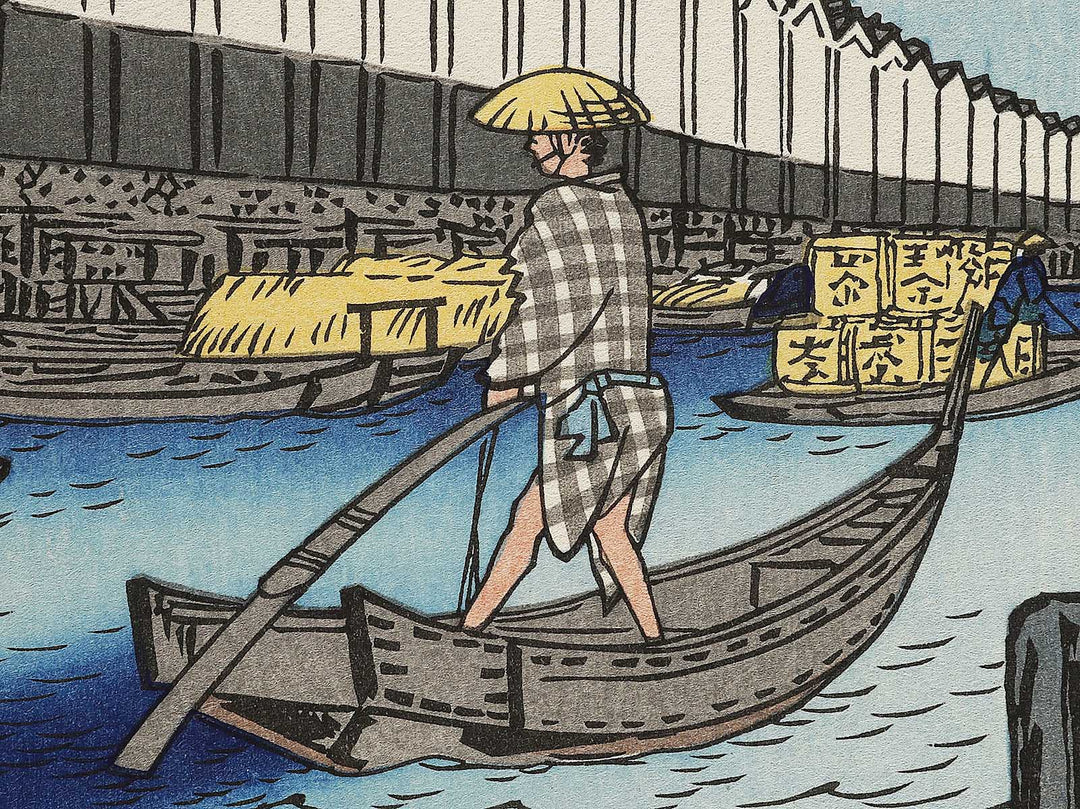 Yoroi Ferry and Koami-cho from the series One Hundred Famous Views of Edo by Utagawa Hiroshige, (Large print size) / BJ336-952