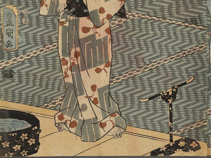 Tsuyu fukumu tsumado no shirahagi by Utagawa Kunisada(Toyokuni III) / BJ328-552