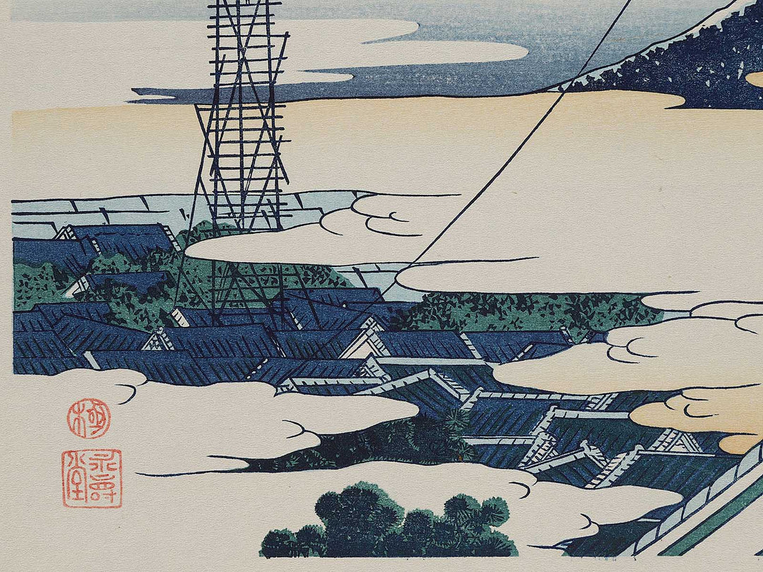 Honganji Temple at Asakusa in Edo from the series Thirty-six Views of Mount Fuji by Katsushika Hokusai, (Medium print size) / BJ302-162