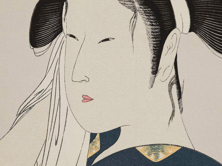 Asahiya goke from the series Komei bijin rokkasen by Kitagawa Utamaro, (Medium print size) / BJ225-757