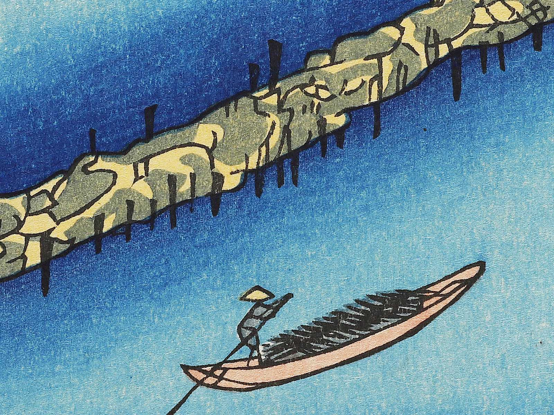 The Currents Around the Weir from the series Famous Views of the Sixty-odd Provinces by Utagawa Hiroshige, (Large print size) / BJ334-159