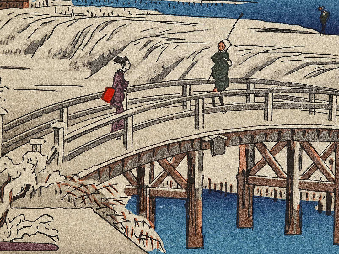 Daybreak After a Snowfall at Susaki from the series Toto yukimi hyakkei by Utagawa Hiroshige, (Large print size) / BJ328-314