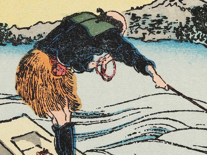 Mt.Fuji from the lake Suwa with Mt.Yatsugatake for a foreground from the series Fugaku hyakkei by Katsushika Hokusai, (Medium print size) / BJ321-874