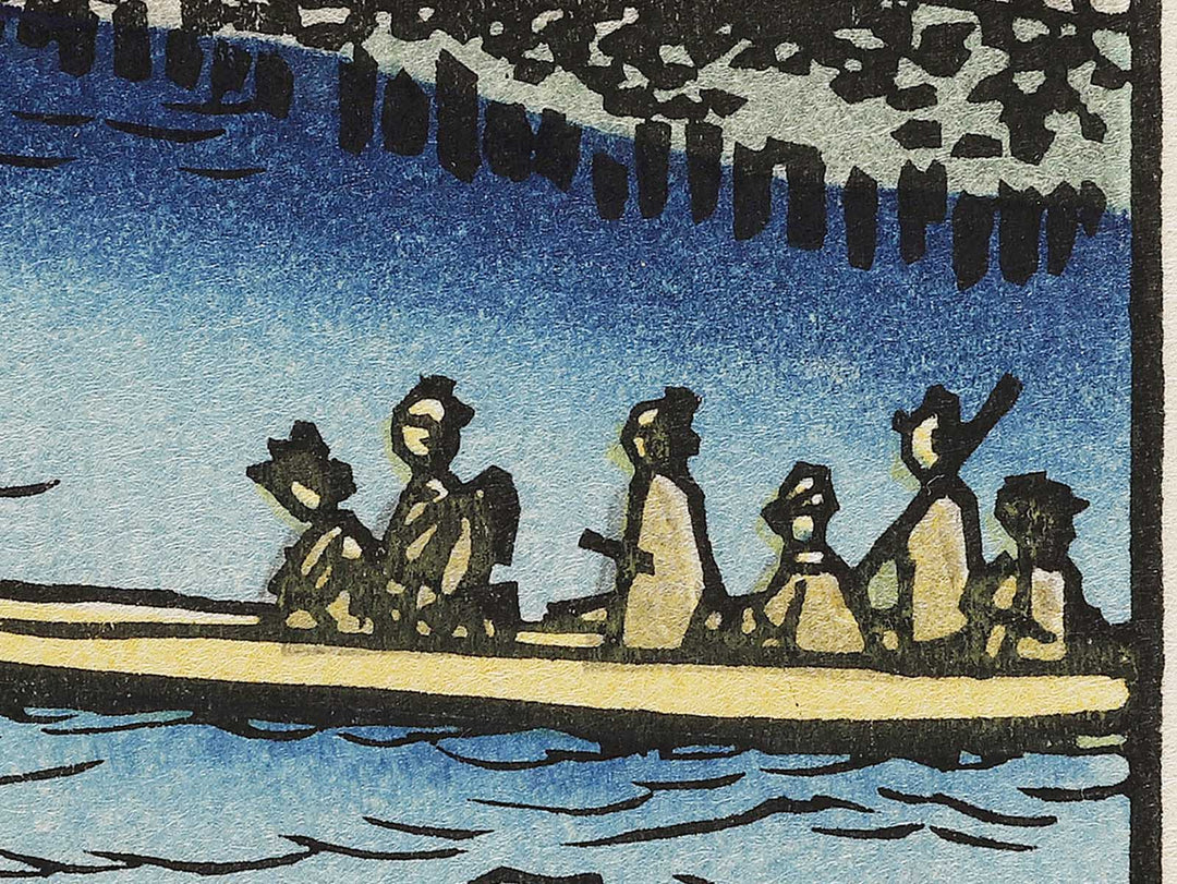 Rendezvous Pine (or, Pine of Success) near the Asakusa River and the Onmaya Bank of the Sumida River from the series One Hundred Famous Views of Edo by Utagawa Hiroshige, (Large print size) / BJ337-036