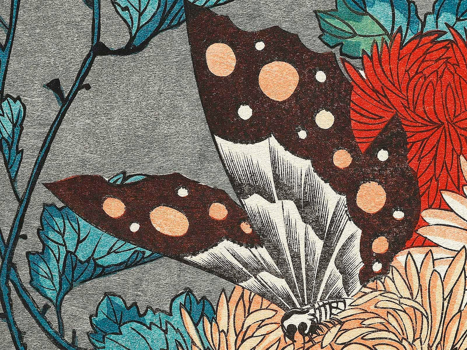 Kiku ni cho by Utagawa Hiroshige, (Large print size) / BJ314 Kiku ni cho by Utagawa Hiroshige, (Large print size) / BJ314