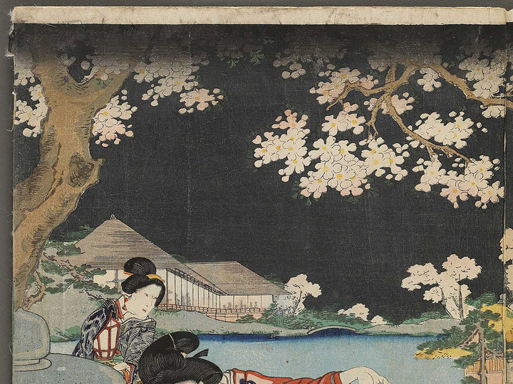 Mitsuuji struggles with a thief from Kasumitatsu Miyoshi no Genji by Utagawa Kuniteru / BJ327-642