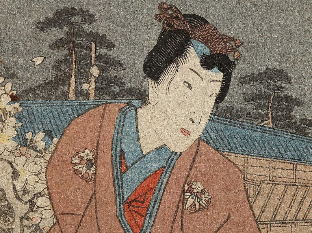 Hachi hana no en from the series Murasaki shikibu genji karuta by Baichoro Kunisada / BJ325-871
