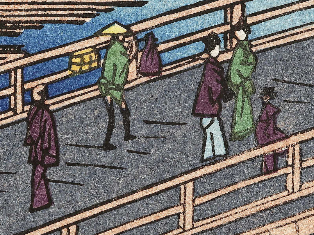 The Great Bridge at Senju from the series One Hundred Famous Views of Edo by Utagawa Hiroshige, (Large print size) / BJ337-015