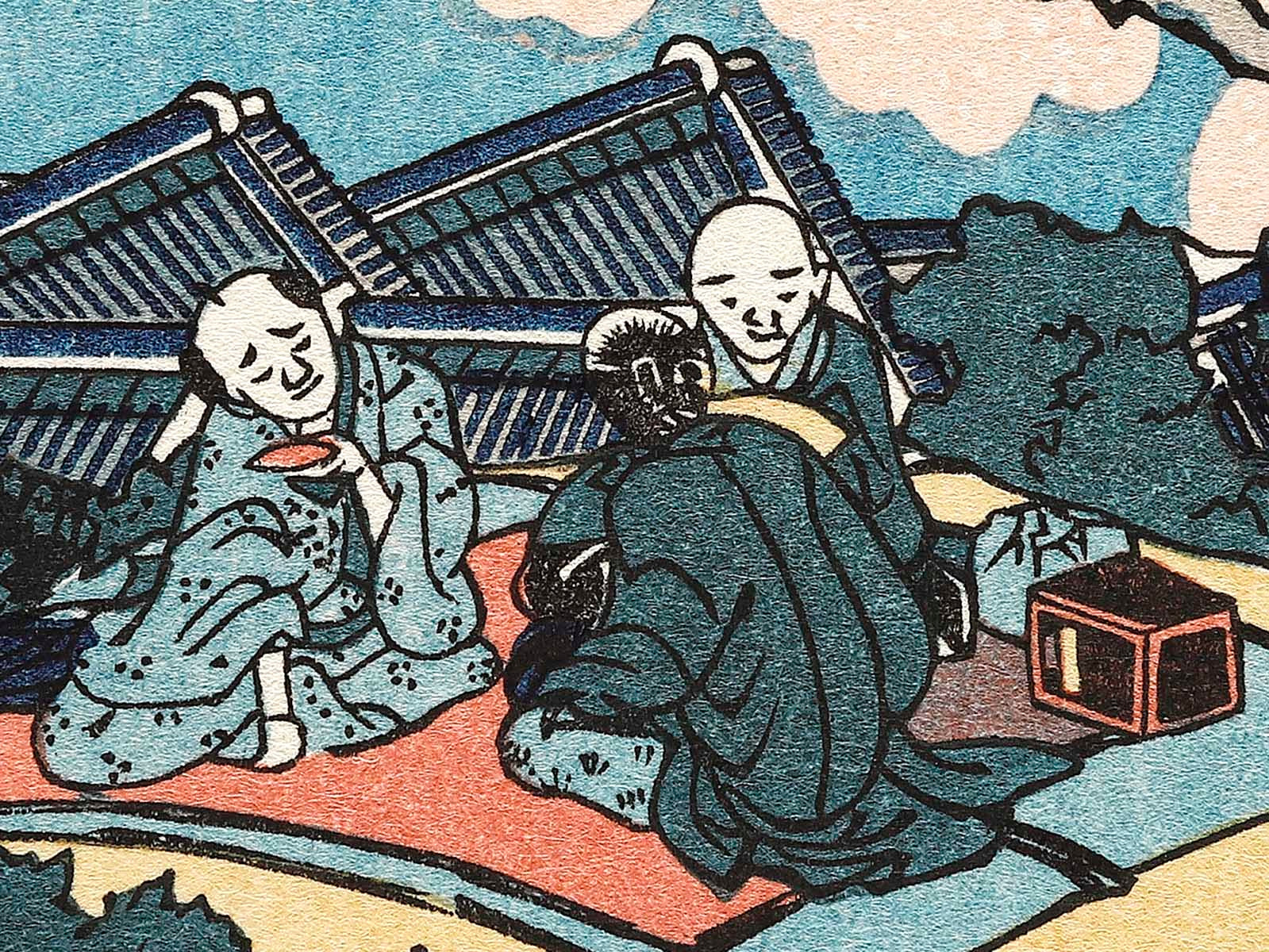 真作　大竹山規 静物画 「葡萄」 Mount Fuji from Gotenyama at Shinagawa on the Tokaido Road