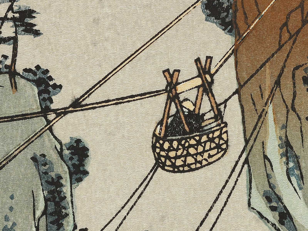 Basket Ferry from the series Famous Views of the Sixty-odd Provinces by Utagawa Hiroshige, (Large print size) / BJ334-397