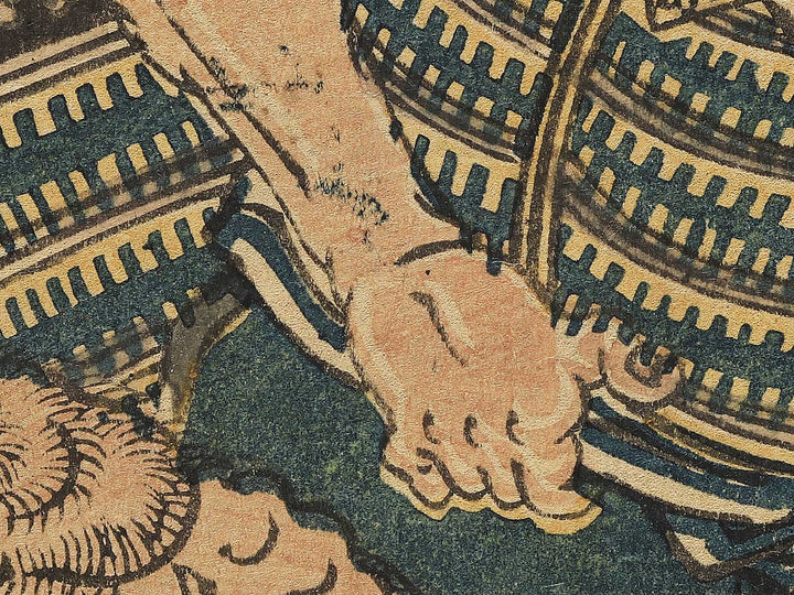 Kusazurihiki no zu Soga Goro Asahina Saburo by Utagawa Kunifuku / BJ343-791