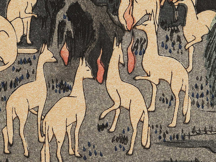 New Year's Eve Foxfires at the Changing Tree from the series One Hundred Famous Views of Edo by Utagawa Hiroshige, (Large print size) / BJ336-917