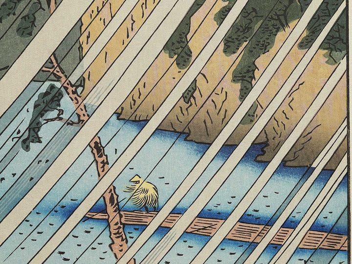 Yamabushi Valley from the series Famous Views of the Sixty-odd Provinces by Utagawa Hiroshige, (Large print size) / BJ333-991