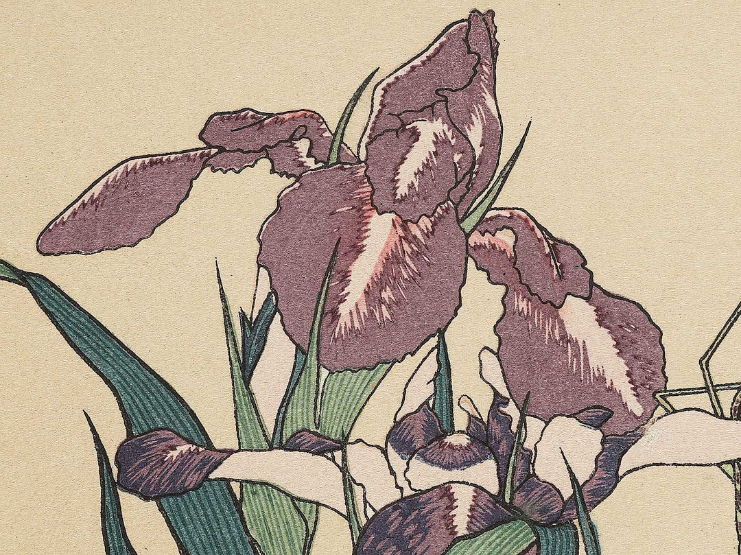 Iris and Grasshopper by Katsushika Hokusai, (Medium print size) / BJ327-432