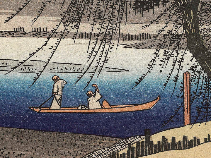 Autumn Moon on the Tama River from the series Eight Views of the Suburbs of Edo by Utagawa Hiroshige, (Large print size) / BJ328-398