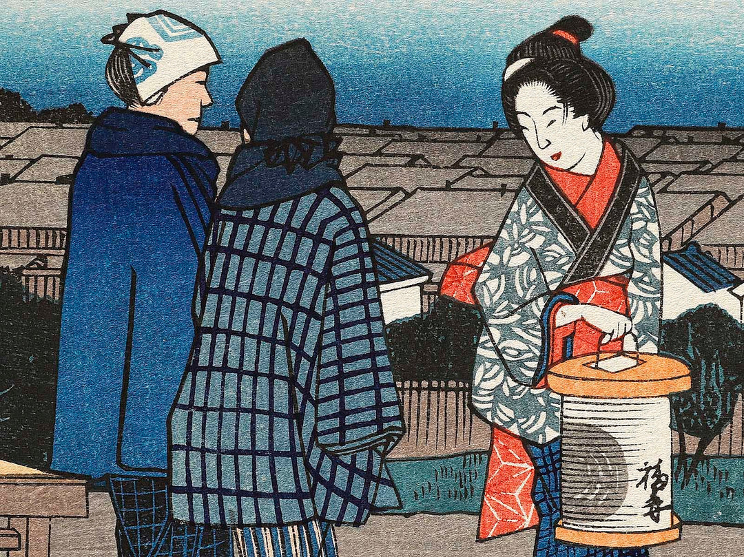 Shinyoshiwara nihon tsudumi mikaeri yanagi from the series Edo meisho by Utagawa Hiroshige, (Large print size) / BJ323-246