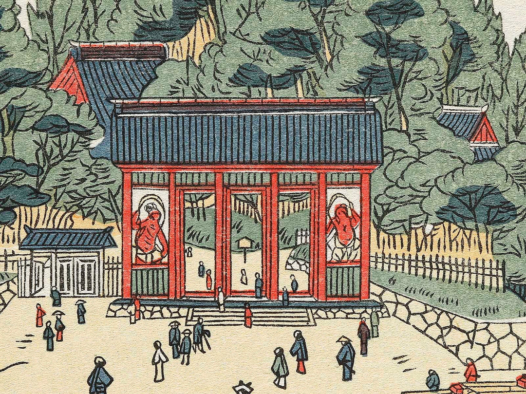 Edo meisho Ueno Niomon no zu by Utagawa Toyoharu, (Medium print size) / BJ330-463