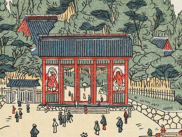 Edo meisho Ueno Niomon no zu by Utagawa Toyoharu, (Medium print size) / BJ330-463