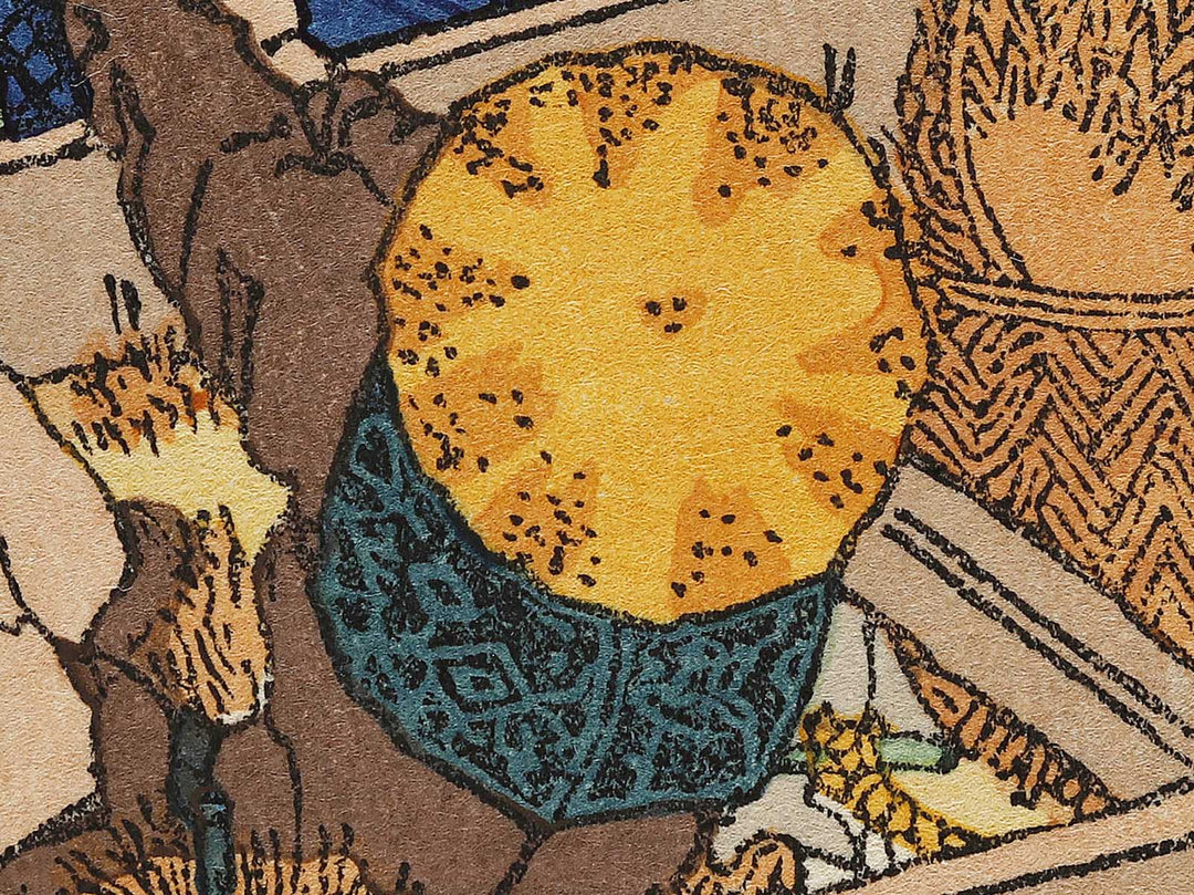 Mt. Fuji behind the net from the series One Hundred Views of Mount Fuji by Katsushika Hokusai, (Medium print size) / BJ325-073