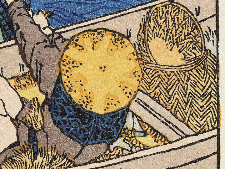 Mt. Fuji behind the net from the series One Hundred Views of Mount Fuji by Katsushika Hokusai, (Medium print size) / BJ327-607