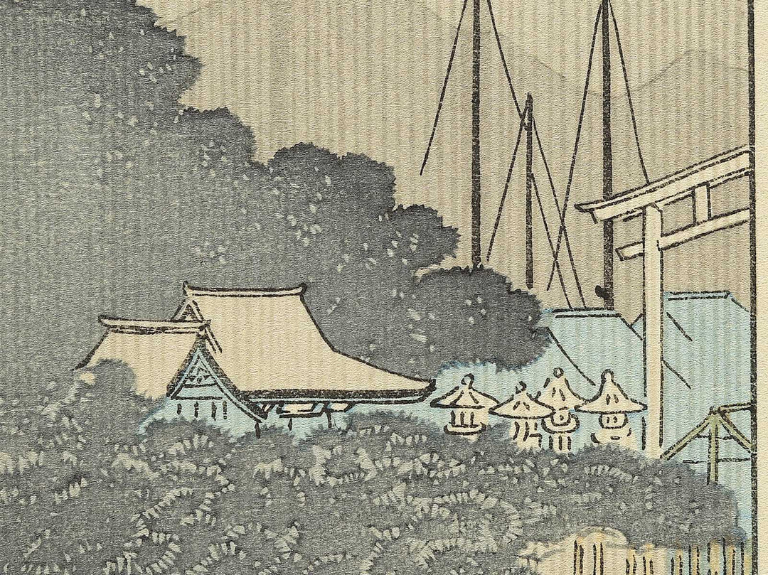 Evening rain at Karasaki from the series Eight Views of Omi by Utagawa Hiroshige, (Medium print size) / BJ330-659