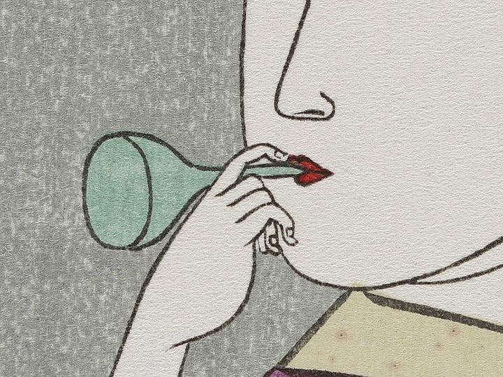 Young Woman Blowing a Popen (glass noisemaker) from the series Ten Classes of Women’s Physiognomy by Kitagawa Utamaro, (Small print size) / BJ335-909