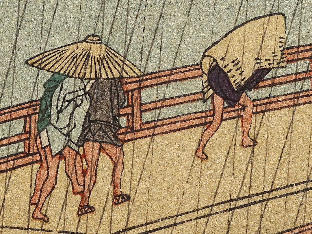 Sudden Shower Over Ohashi Bridge and Atake from the series One Hundred Famous Views of Edo by Utagawa Hiroshige, (Large print size) / BJ328-412