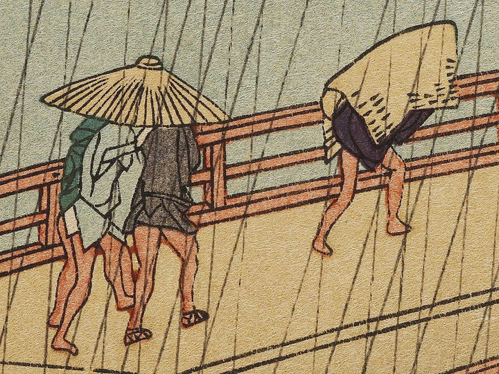 Sudden Shower Over Ohashi Bridge and Atake from the series One Hundred Famous Views of Edo by Utagawa Hiroshige, (Large print size) / BJ328-412