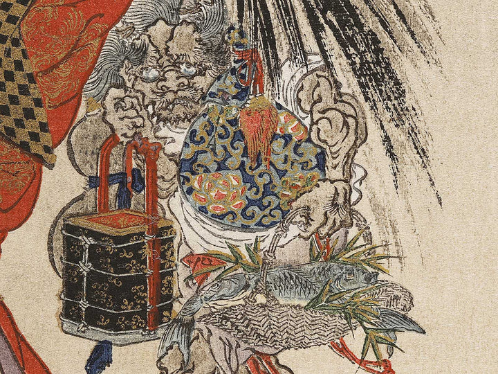 Bijin and Shoki by Kawanabe Kyosai, (Medium print size) / BJ330-799