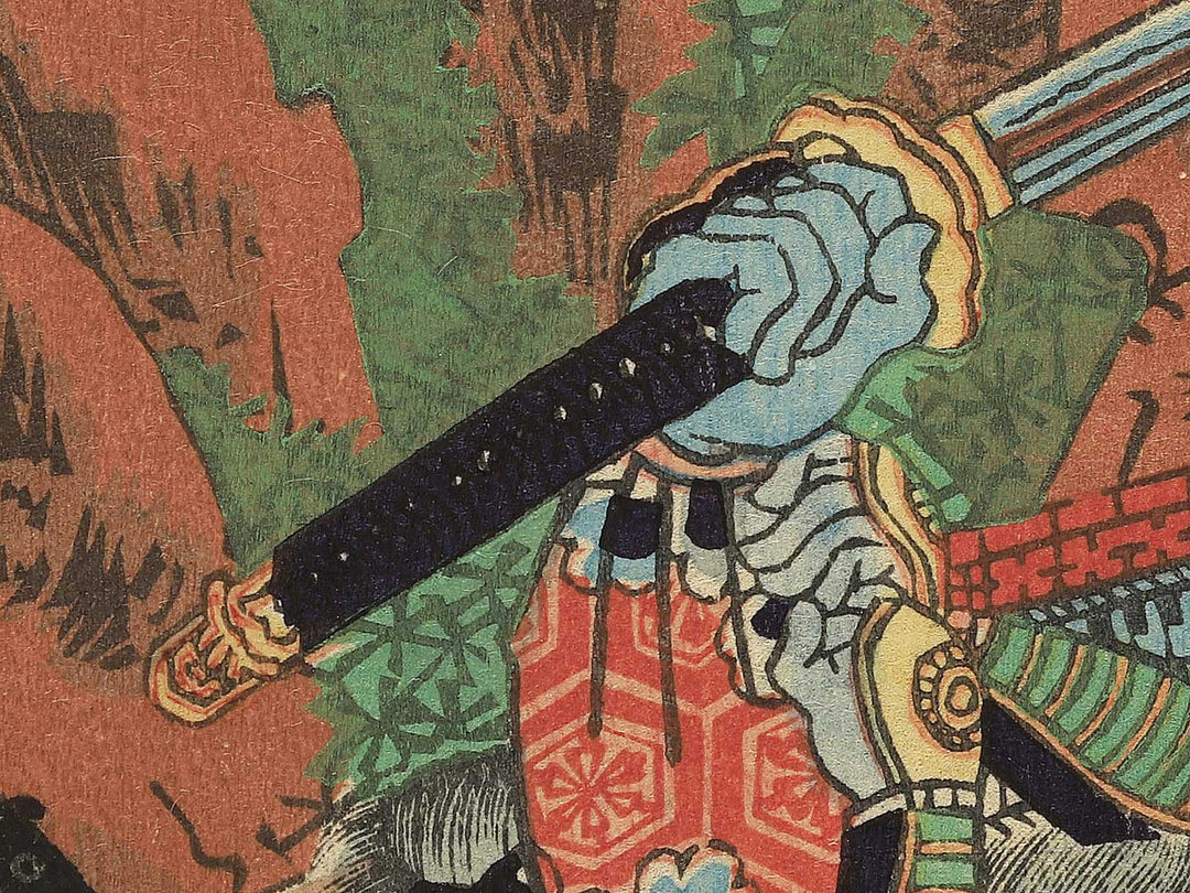 Shijuhachi Hisayoshi no fusehei Takuma Genba no Kami wo ikedoru from the series Hisago gundan gojuyojo by Utagawa Yoshitsuya / BJ348-432
