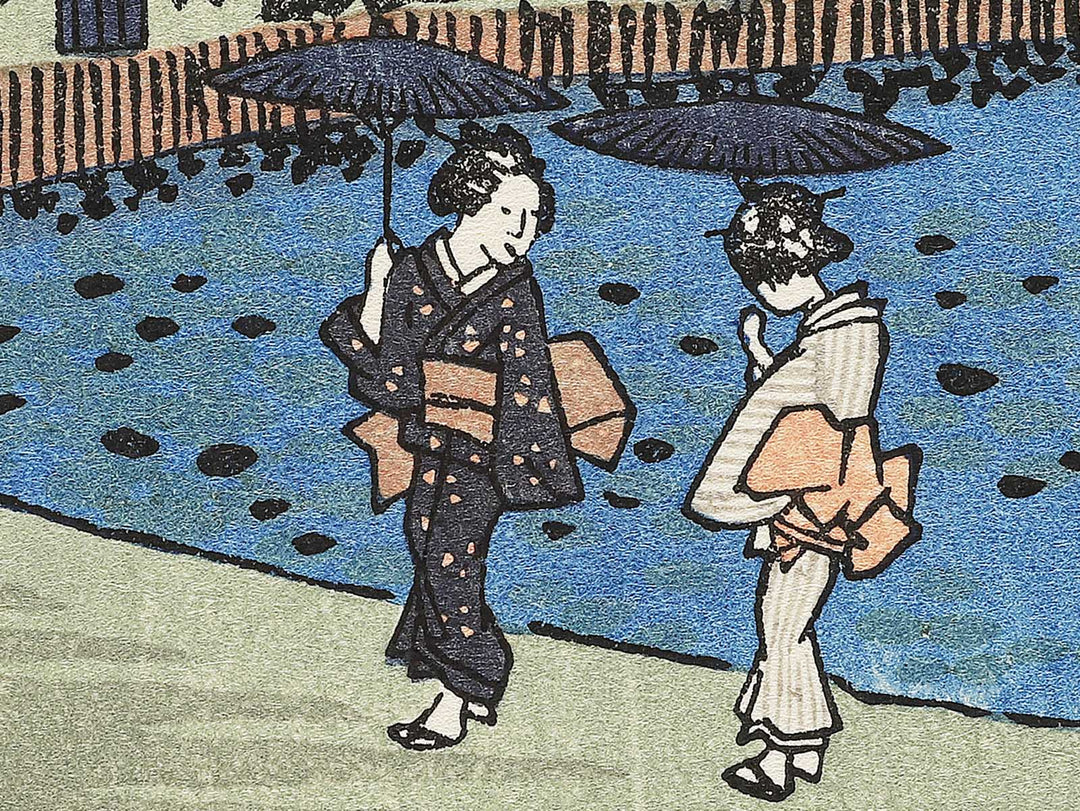 View of the Lotus Pond at Shinobu Hill from the series Famous Places in the Eastern Capital by Utagawa Hiroshige, (Medium print size) / BJ341-852