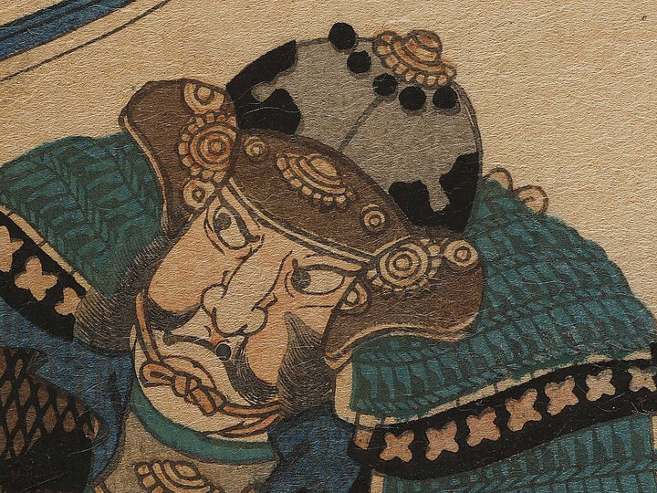 Sasaki saburo Moritsuna from the series Genpei eiyu kagami by Utagawa Yoshikazu / BJ337-806