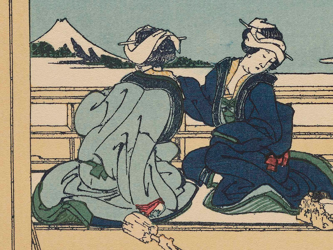 Yoshida on the Tokaido Road from the series Thirty-six Views of Mount Fuji by Katsushika Hokusai, (Medium print size) / BJ283-087