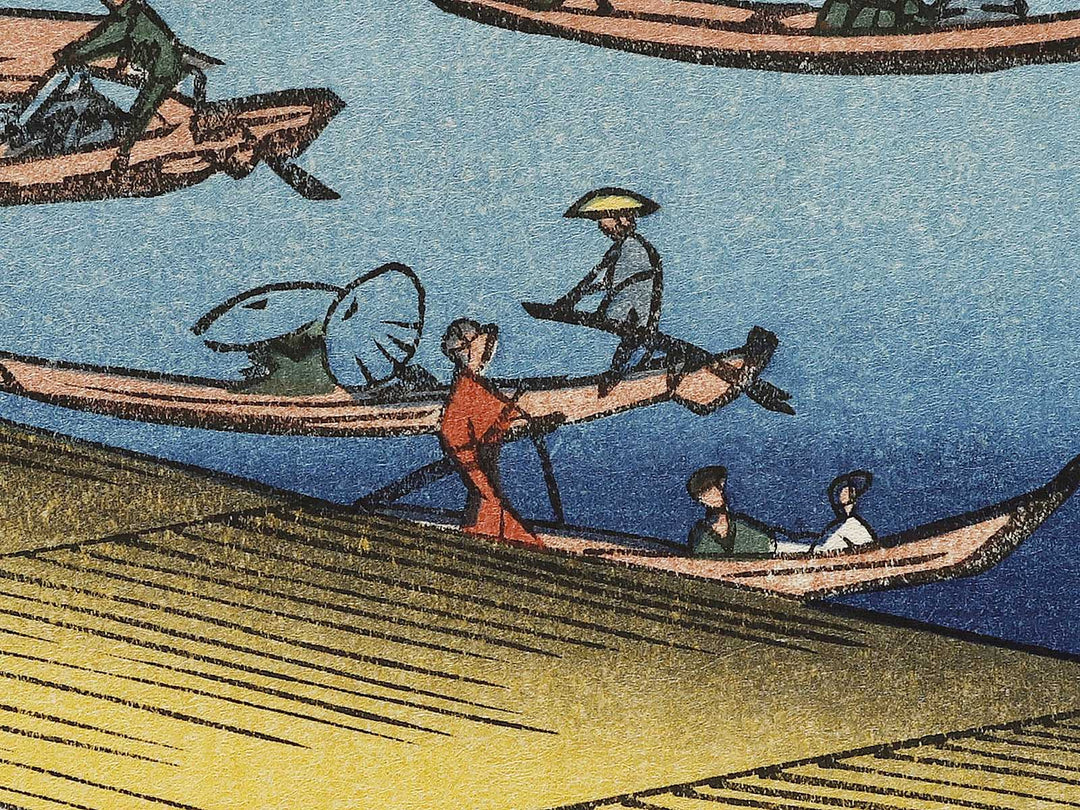 Ryogoku Bridge and the Great Riverbank from the series One Hundred Famous Views of Edo by Utagawa Hiroshige, (Large print size) / BJ337-176