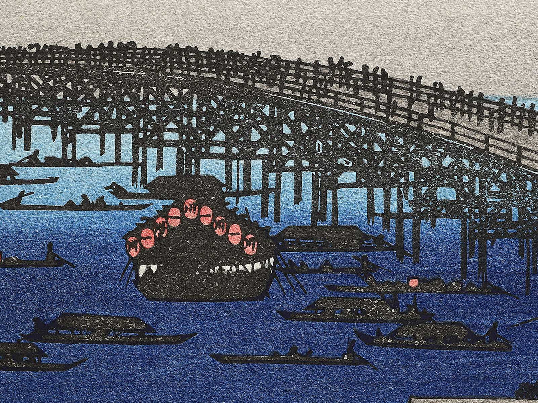 Ryogoku hanabi from the series Edo meisho no uchi by Utagawa Hiroshige, (Large print size) / BJ342-692