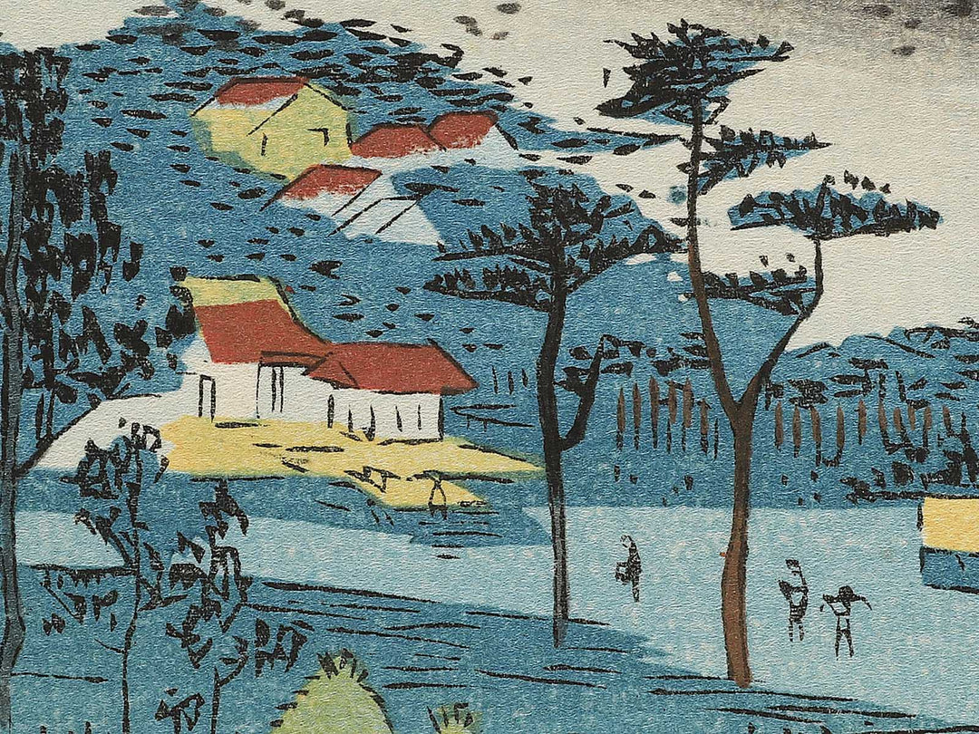 Evening bell at Miidera from the series Eight Views of Omi by Utagawa Hiroshige, (Medium print size) / BJ352-247