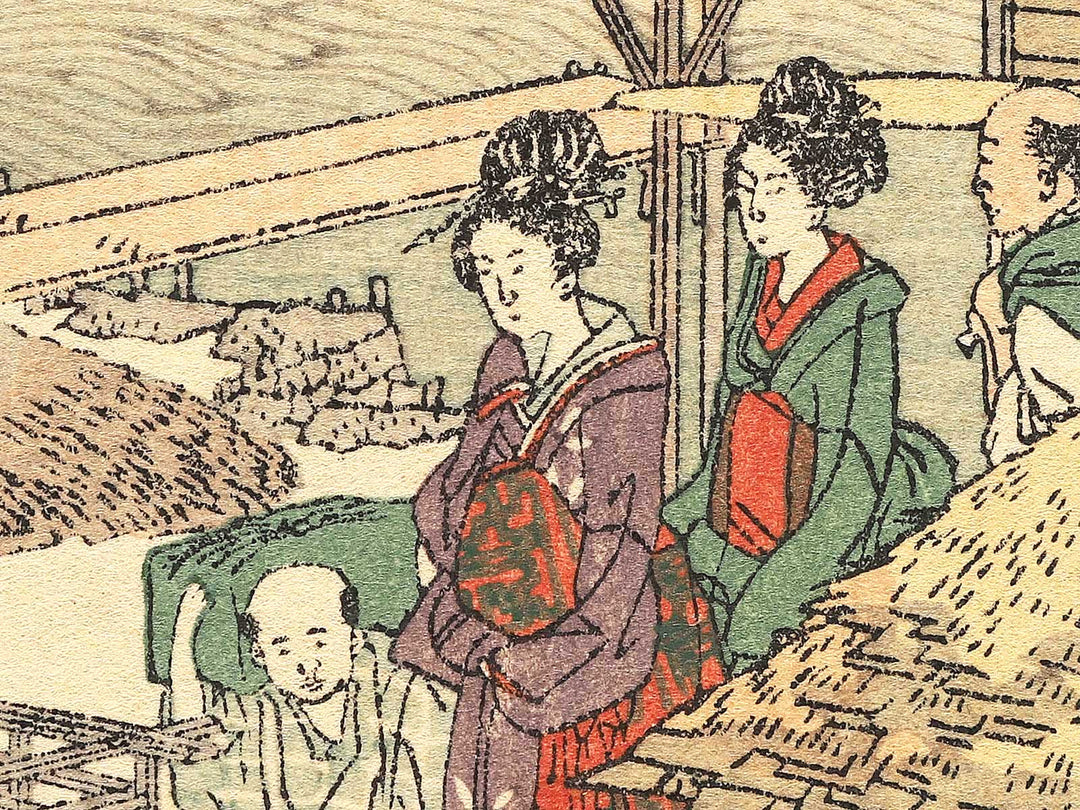 A picnic scenery in the Edo Surburbs from the series Ehon Sumidagawa ryogan ichiran by Katsushika Hokusai, (Medium print size) / BJ307-412