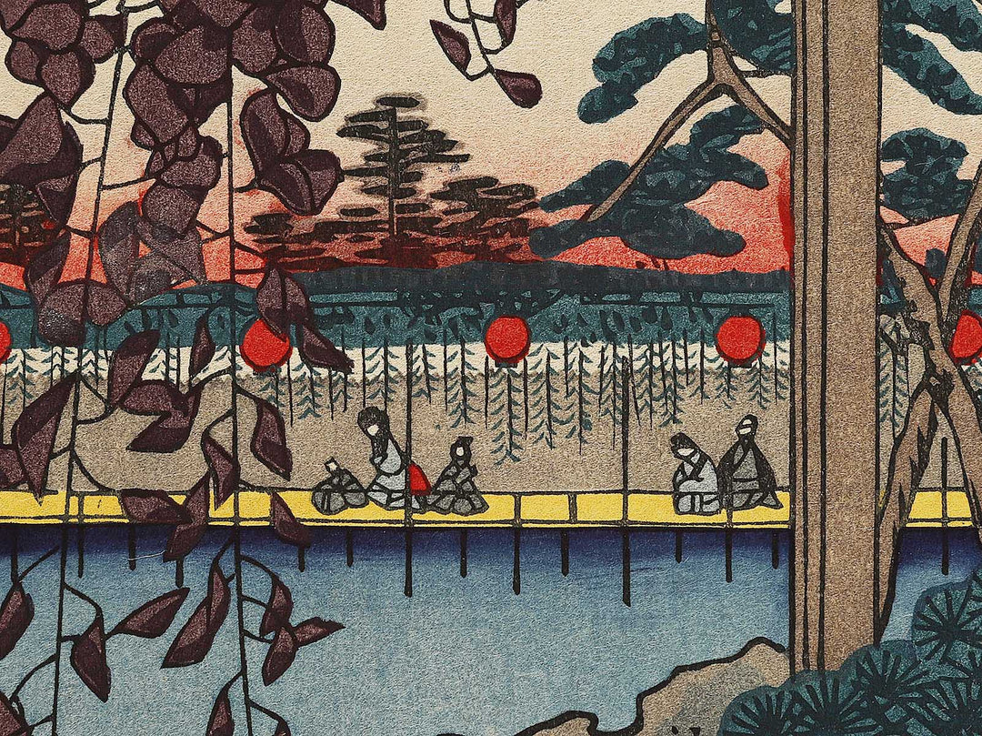 Precincts of the Tenjin Shrine, Kameido from the series One Hundred Famous Views of Edo by Utagawa Hiroshige, (Large print size) / BJ328-384