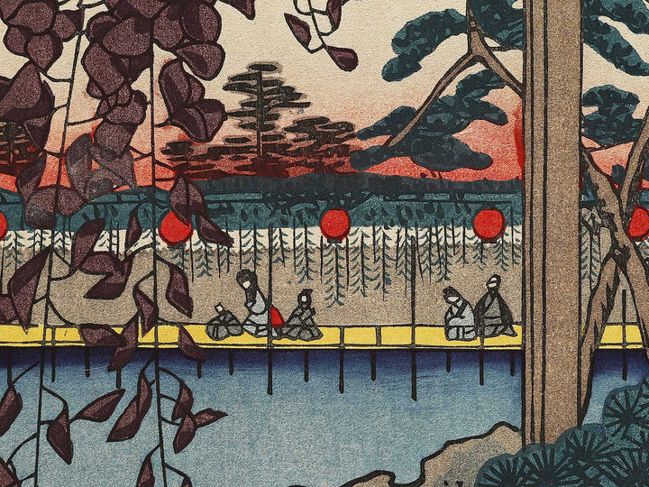 Precincts of the Tenjin Shrine, Kameido from the series One Hundred Famous Views of Edo by Utagawa Hiroshige, (Large print size) / BJ328-384
