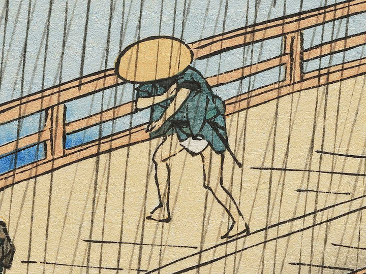 Sudden Shower Over Ohashi Bridge and Atake from the series One Hundred Famous Views of Edo by Utagawa Hiroshige, (Large print size) / BJ342-615