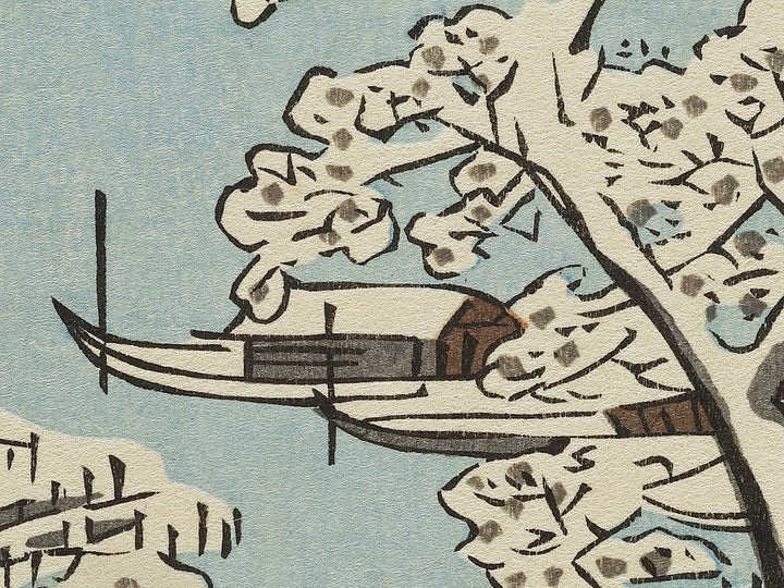 Sumida River, Snowy Morning  from the series Famous Views of the Sixty-odd Provinces by Utagawa Hiroshige, (Large print size) / BJ334-467