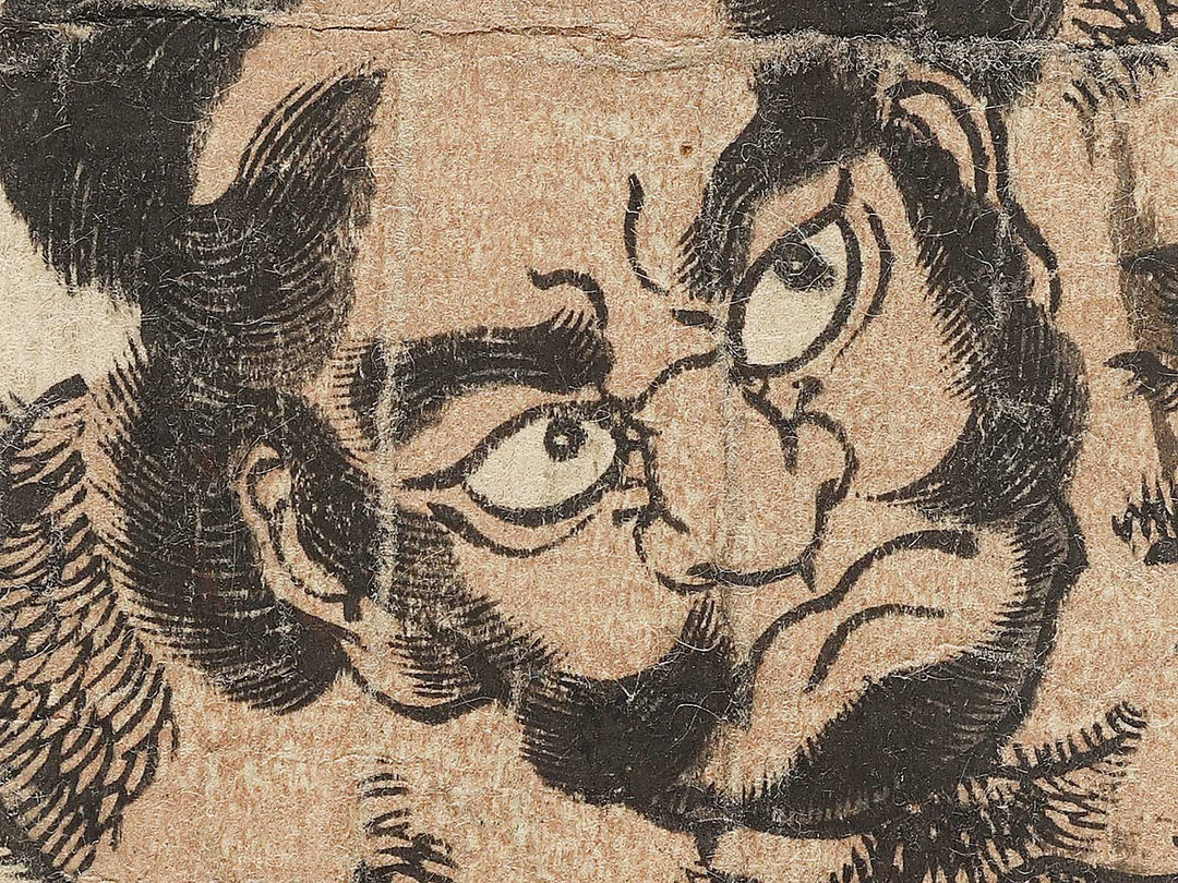 Soga Goro Asahina Saburo kusazuri biki no zu by Utagawa Kunifuku / BJ331-555