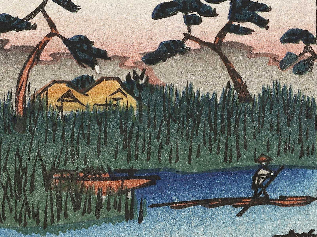 Scattered Pines beside the Tone River. from the series One Hundred Famous Views of Edo by Utagawa Hiroshige, (Large print size) / BJ337-225