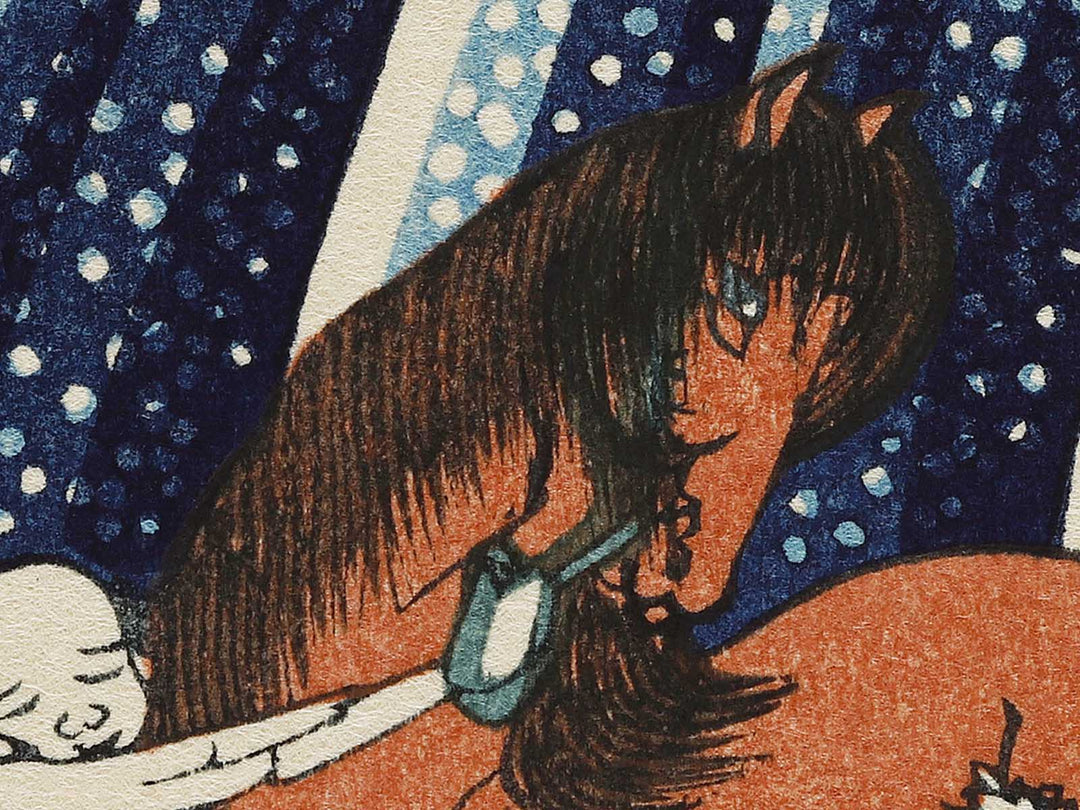 Washu yosino yoshitsune uma arai no taki from the series Shokoku taki meguri by Katsushika Hokusai, (Large print size) / BJ320-579