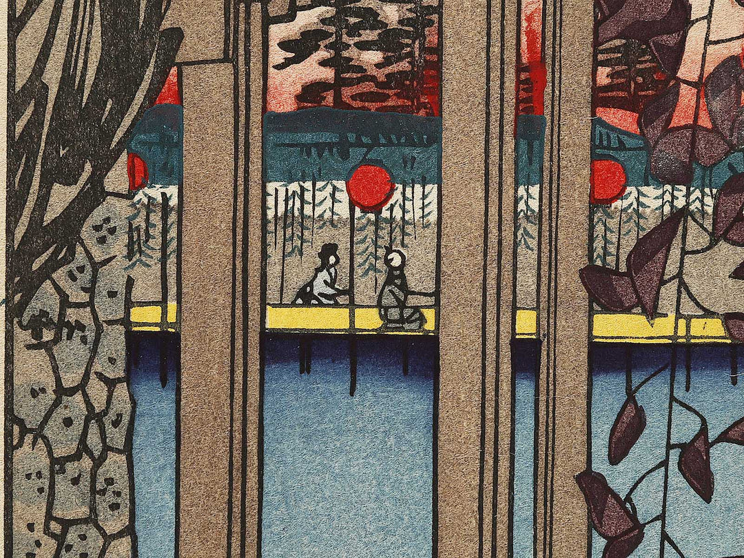 Precincts of the Tenjin Shrine, Kameido from the series One Hundred Famous Views of Edo by Utagawa Hiroshige, (Large print size) / BJ328-384