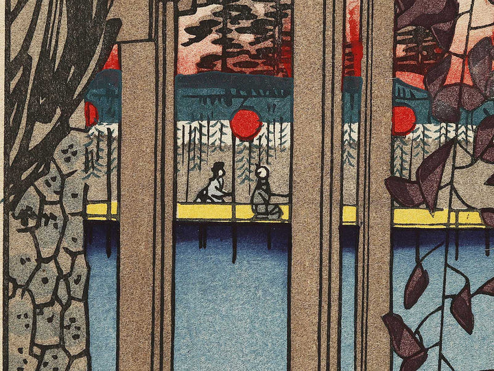 Precincts of the Tenjin Shrine, Kameido from the series One Hundred Famous Views of Edo by Utagawa Hiroshige, (Large print size) / BJ328-384