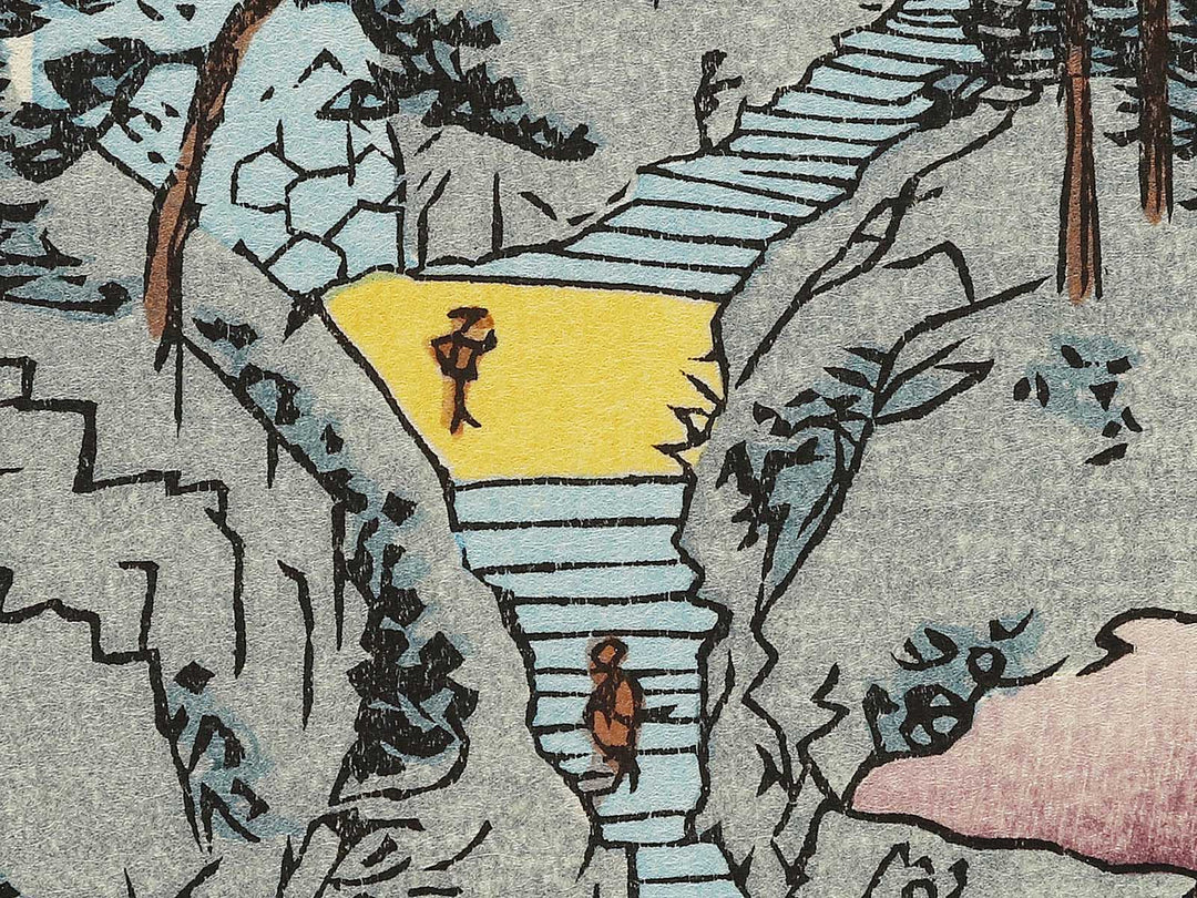 Iwai Valley, Kannon Cave from the series Famous Views of the Sixty-odd Provinces by Utagawa Hiroshige, (Large print size) / BJ334-208