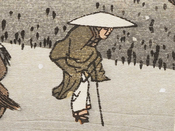 Evening Snow on Mount Asuka from the series Eight Views of the Suburbs of Edo by Utagawa Hiroshige, (Medium print size) / BJ331-296