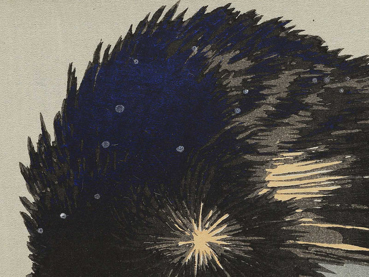 A cormorant stands resolute at the head of a rock by the sea by Katsushika Hokusai, (Medium print size) / BJ325-017