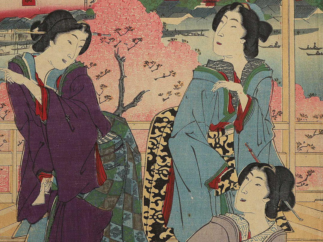 Makurahashi Yaomatsu rojo no zu by Toyohara Kunichika / BJ350-602